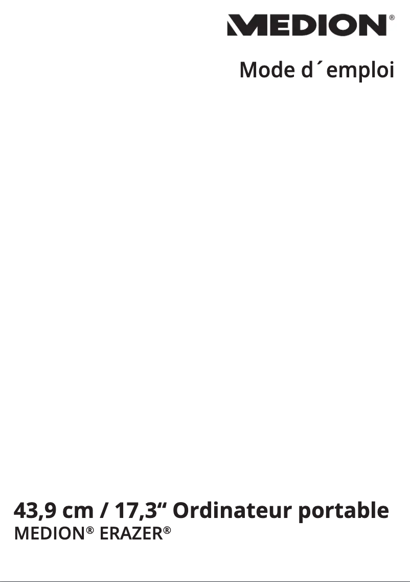 Page 1 de la notice Manuel utilisateur Medion Erazer X7843 MD 99736