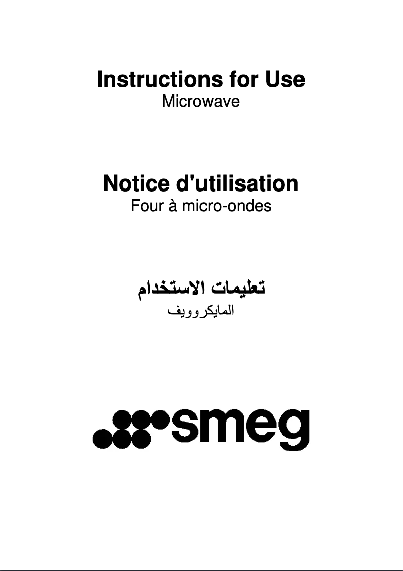 Page 1 de la notice Manuel utilisateur Smeg SC845MPO9
