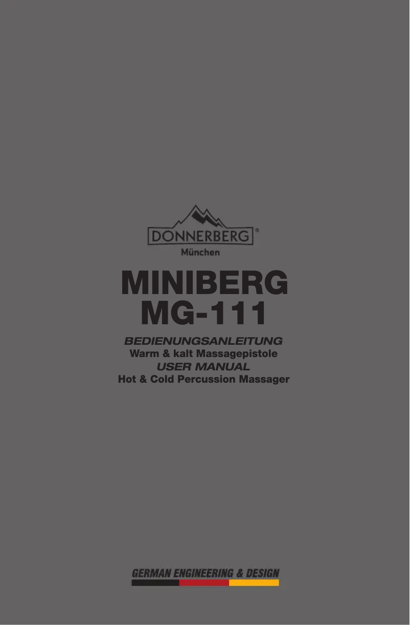 Page n°1 - Manuel utilisateur Donnerberg Miniberg MG-111