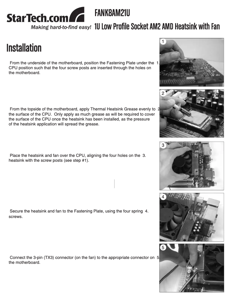 Page n°1 - Manuel utilisateur StarTech.com FANK8AM21U