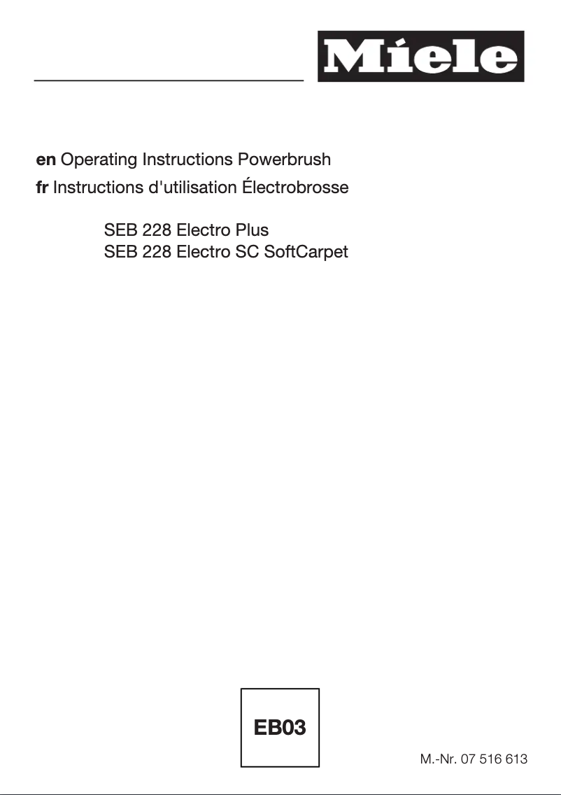 Page n°1 - Manuel utilisateur Miele Classic C1 Home Care