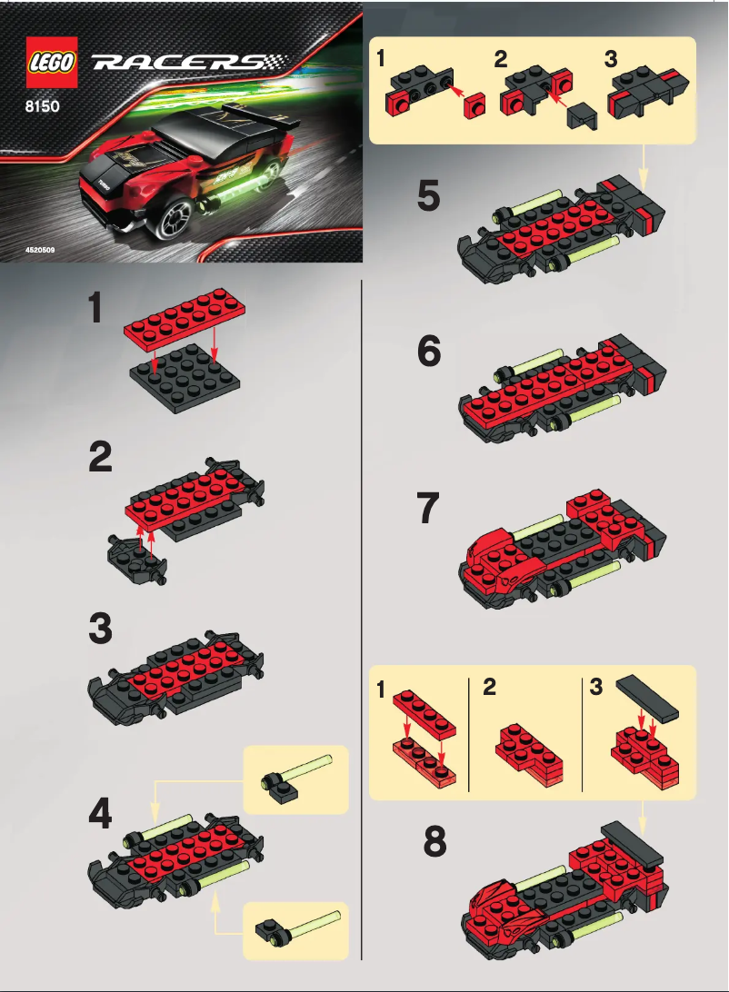 Page 1 de la notice Manuel utilisateur Lego Racers 8150