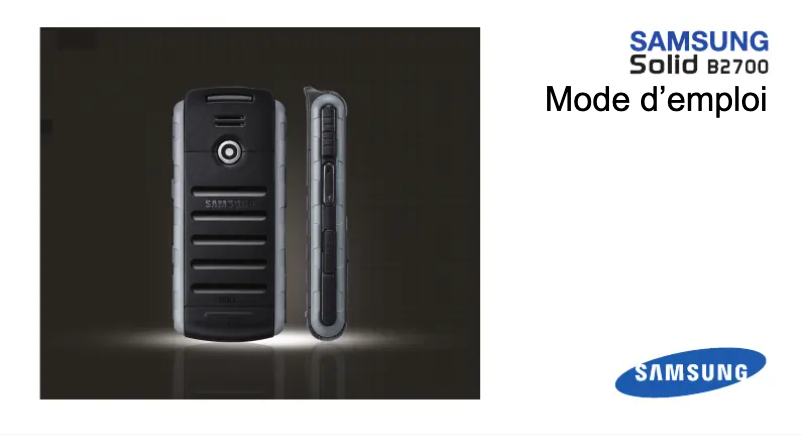 Page 1 de la notice Manuel utilisateur Samsung B2700
