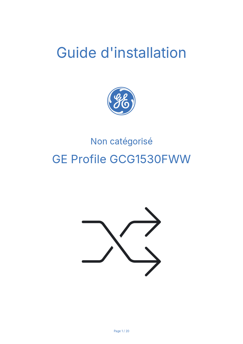 Image de la première page du manuel de l'appareil Profile GCG1530FWW