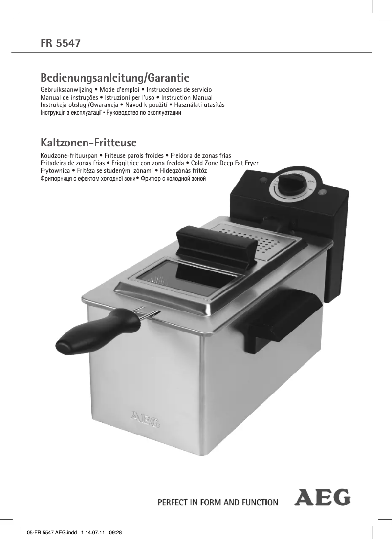 Page 1 de la notice Manuel utilisateur AEG FR 5547