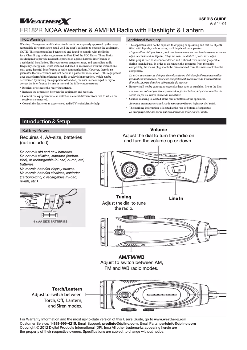 Página 1 del manual Manual de usuario Weather X FR182R