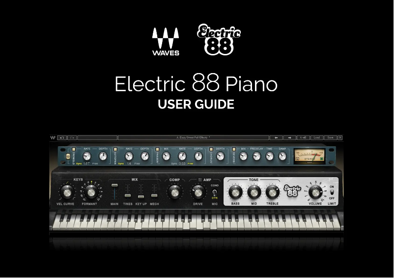Page 1 de la notice Manuel utilisateur Waves Electric 88 Piano