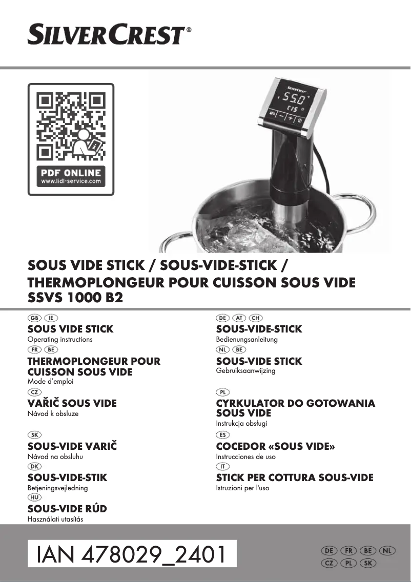 Page n°1 - Manuel utilisateur SilverCrest SSVS 1000 B2