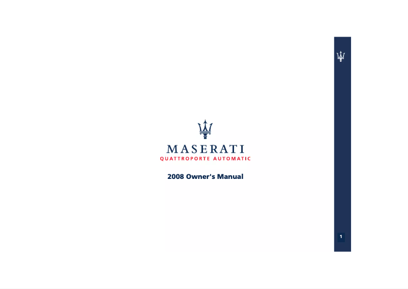 Image de la première page du manuel de l'appareil Quattroporte (2008)