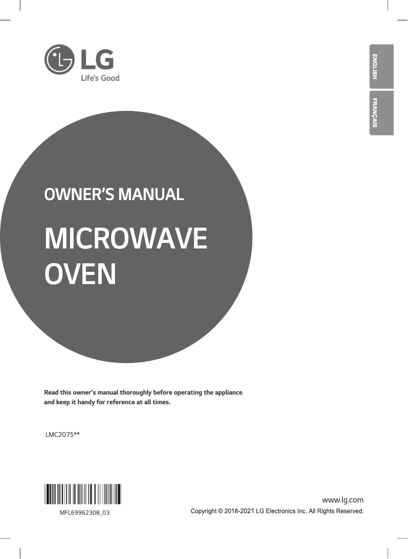 Page n°1 - Manuel utilisateur LG LMC2075ST