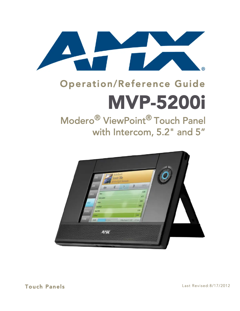 Page n°1 - Manuel utilisateur AMX MVP-5200i-GB