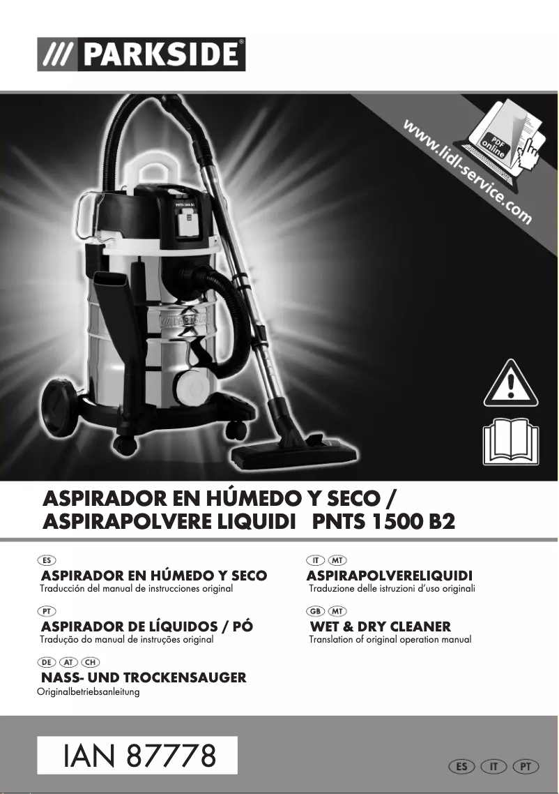 Page 1 de la notice Manuel utilisateur Parkside PNTS 1500 B2