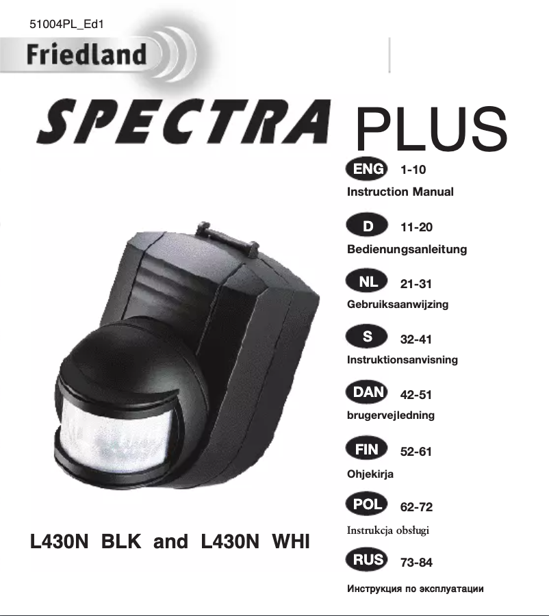 Página 1 del manual Manual de usuario Friedland Spectra Plus L430N