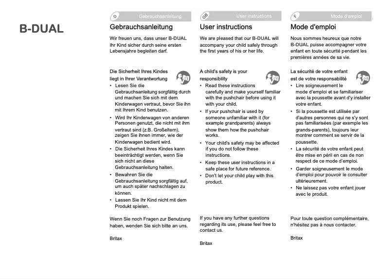 Page 1 de la notice Manuel utilisateur Römer B-DUAL