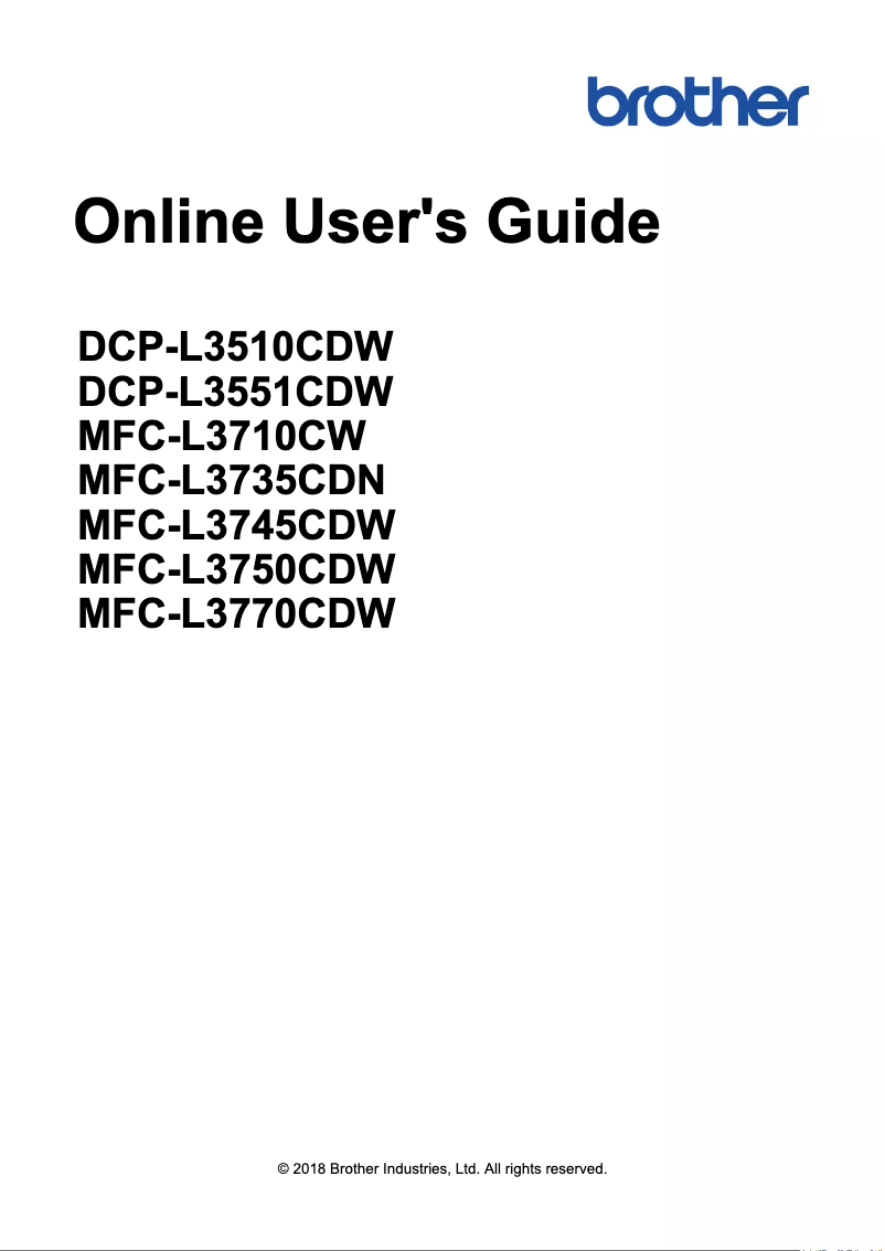 Page n°1 - Manuel utilisateur Brother MFC-L3735CDN