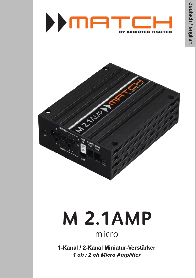 Page 1 de la notice Manuel utilisateur Match M 2.1AMP