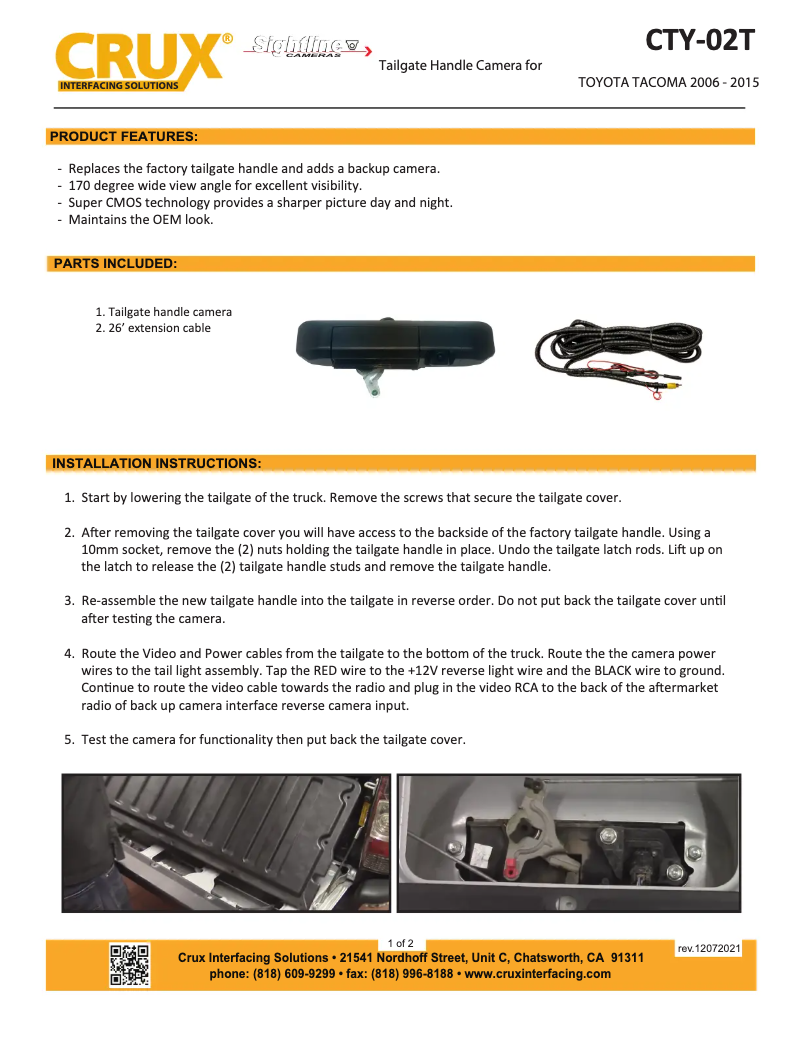 Page 1 de la notice Manuel utilisateur CRUX CTY-02T