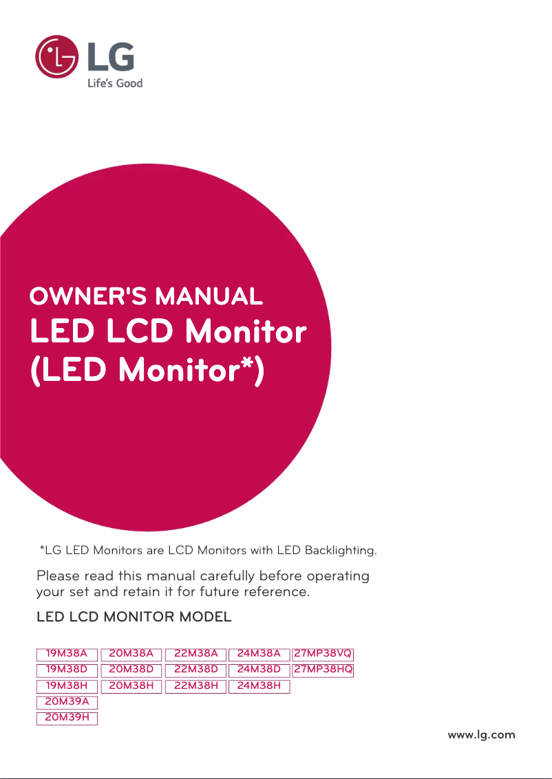 Page n°1 - Manuel utilisateur LG 20M39A-B
