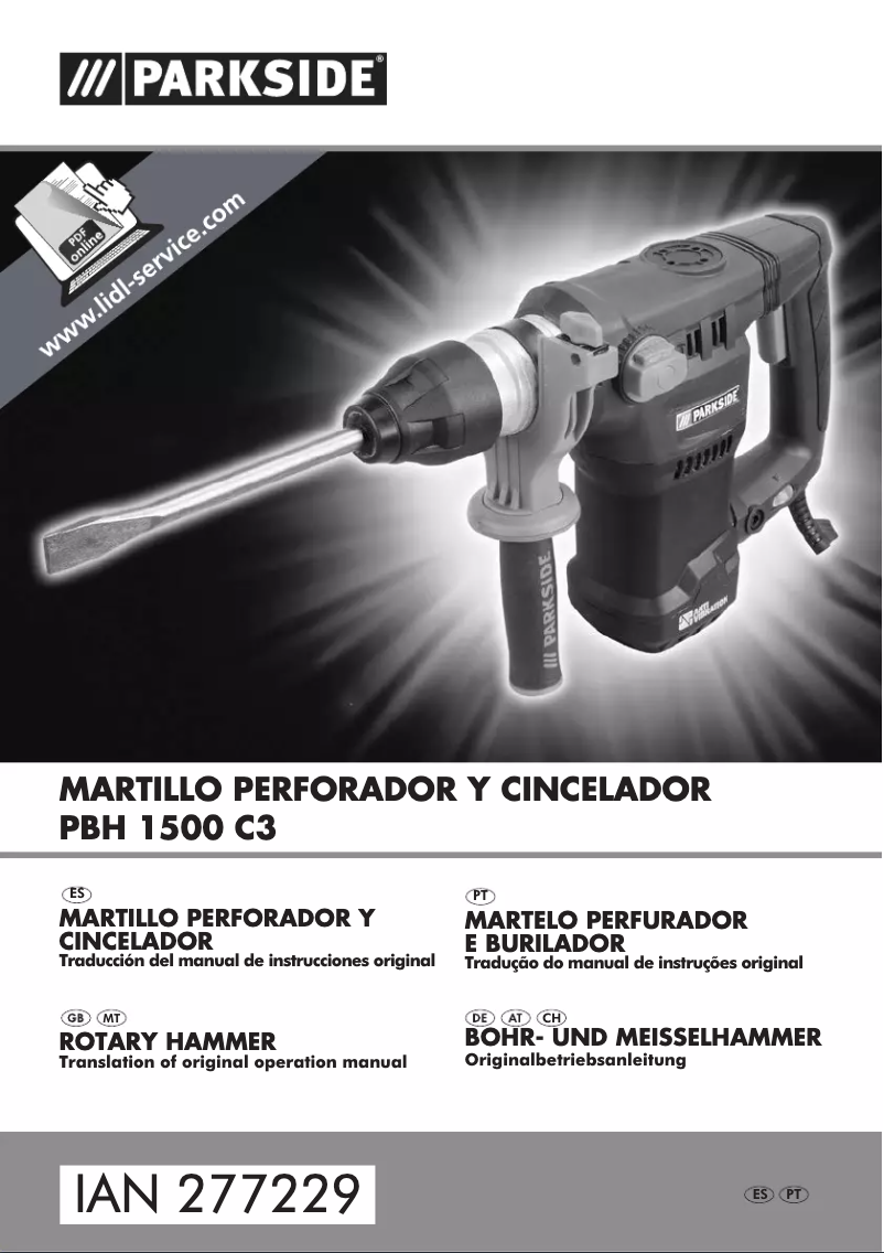 Página 1 del manual Manual de usuario Parkside PBH 1500 C3