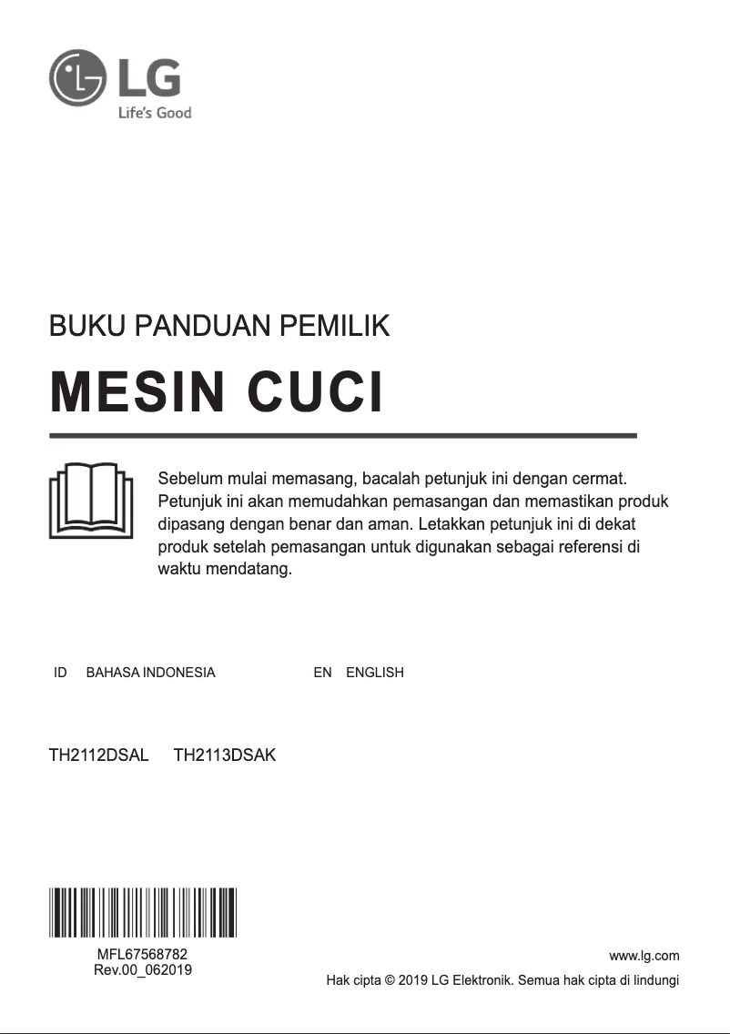 Page 1 de la notice Manuel utilisateur LG TH2113DSAK