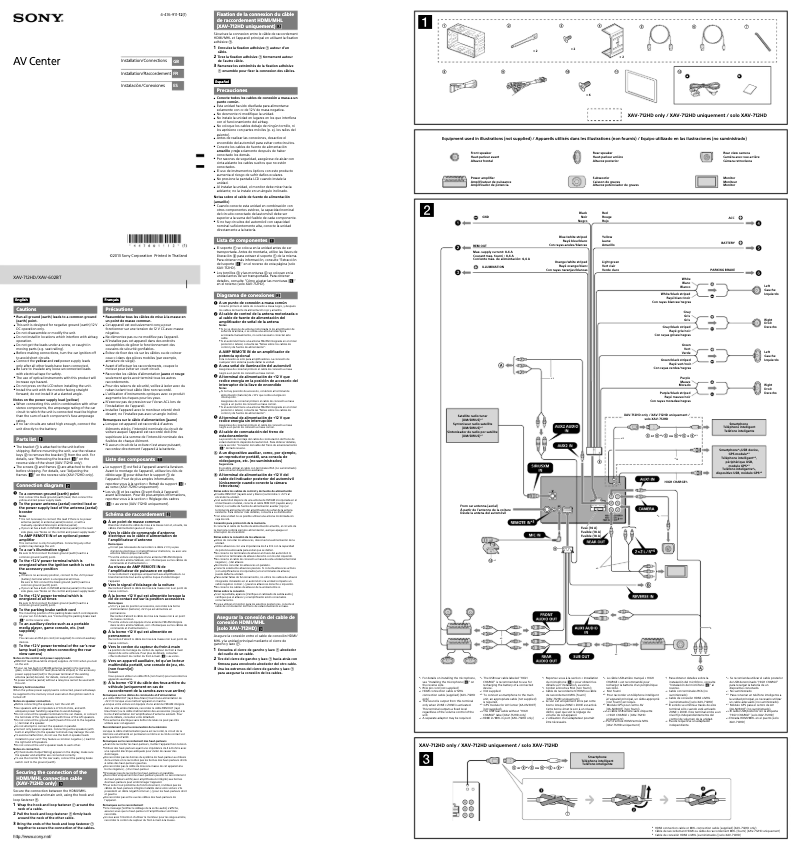 Image de la première page du manuel de l'appareil XAV-712HD