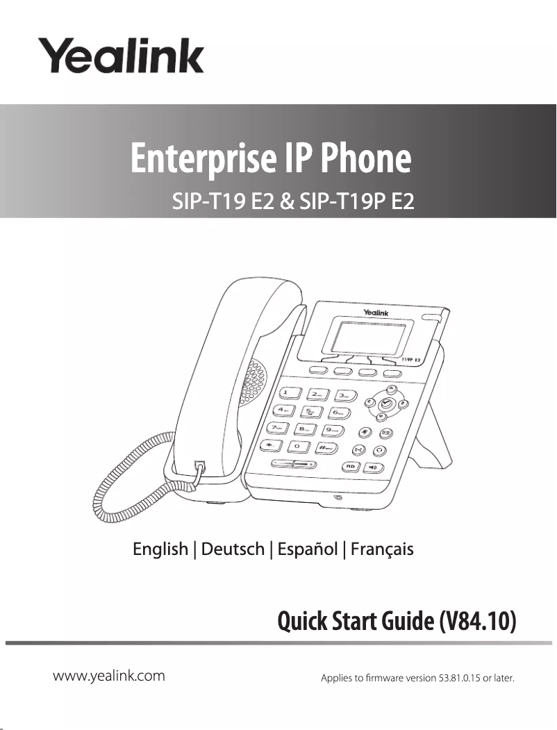 Image de la première page du manuel de l'appareil SIP-T21P E2