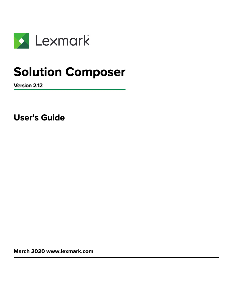 Page 1 de la notice Manuel utilisateur Lexmark Solution Composer