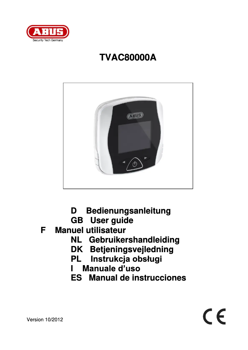 Page 1 de la notice Manuel utilisateur Abus TVAC80000A