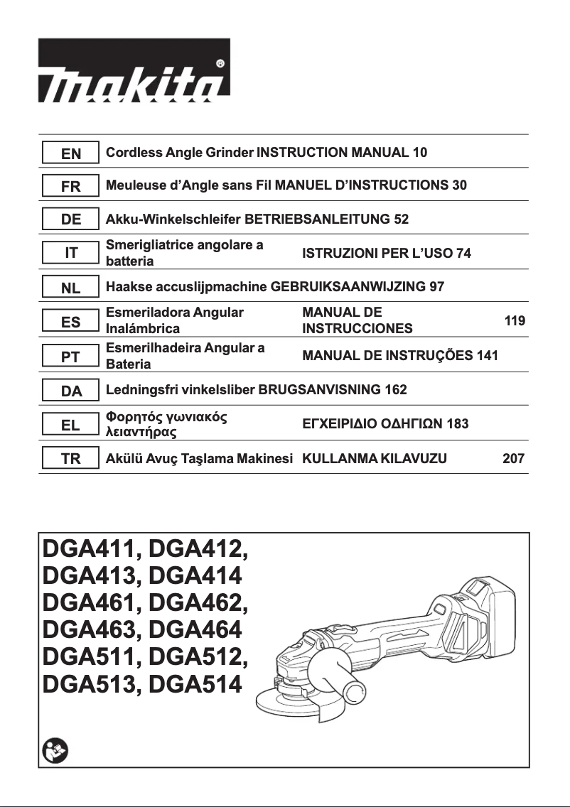 Page n°1 - Manuel utilisateur Makita DGA513ZJ