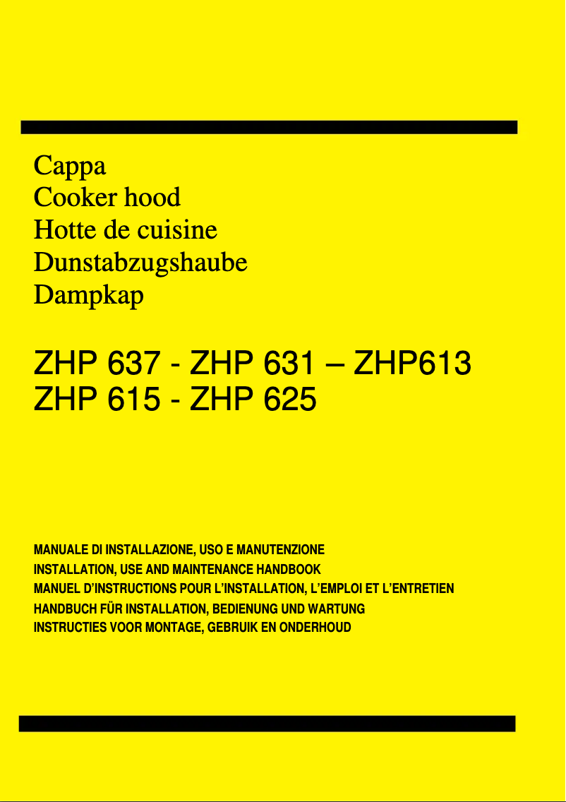 Image de la première page du manuel de l'appareil ZHP 615 X