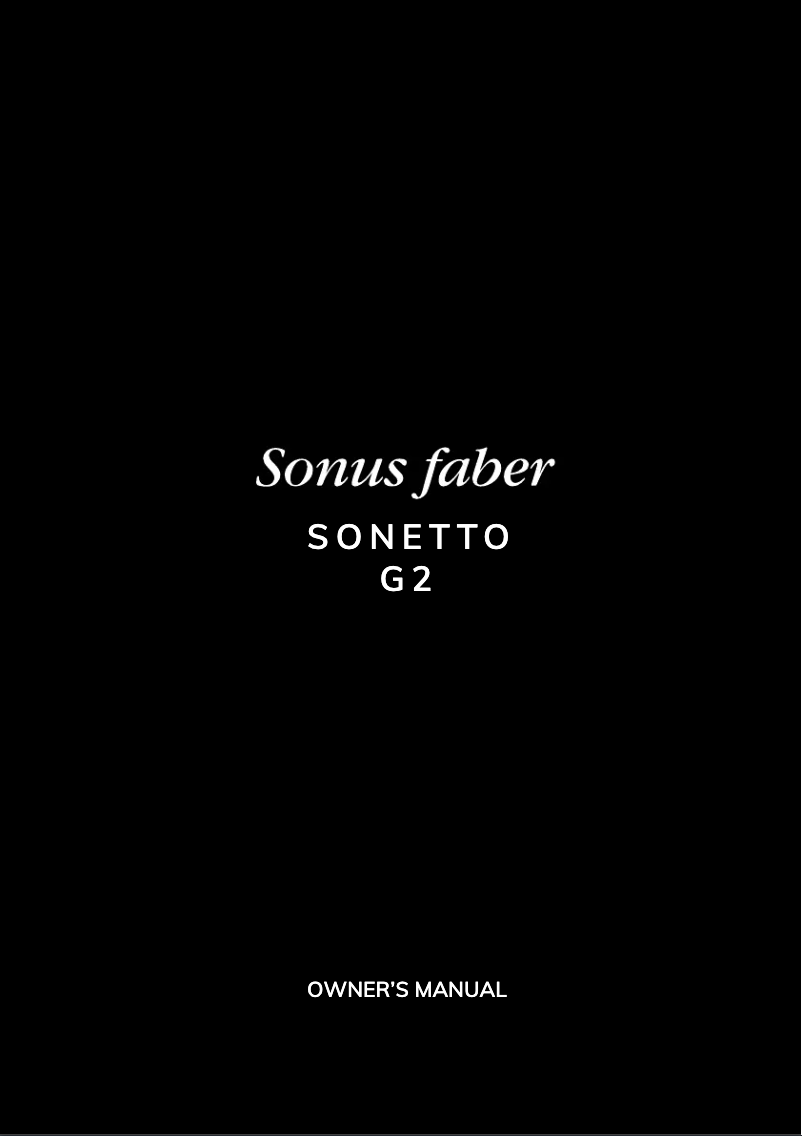 Page 1 de la notice Manuel utilisateur Sonus Faber Sonetto I G2