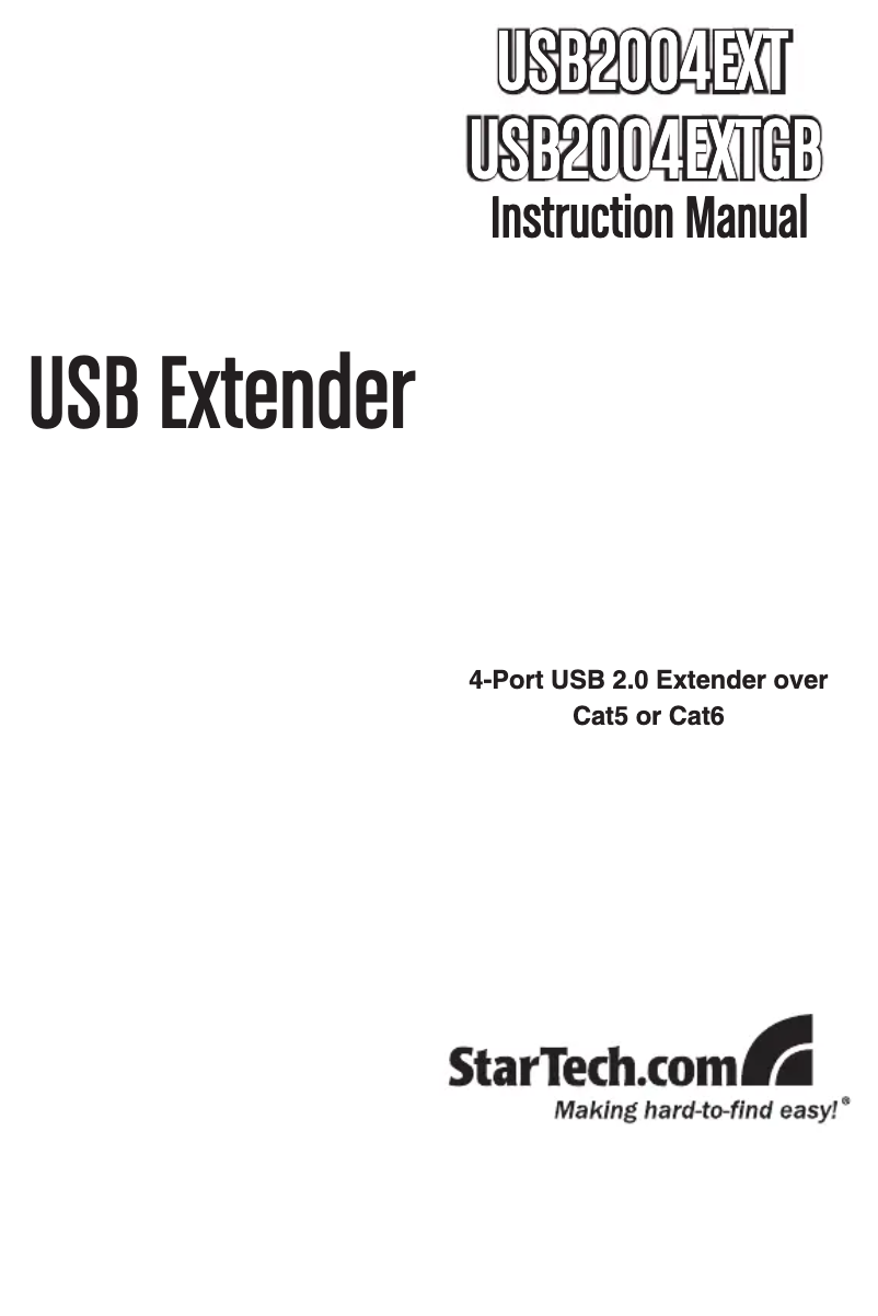 Page 1 de la notice Manuel utilisateur StarTech.com USB2004EXT