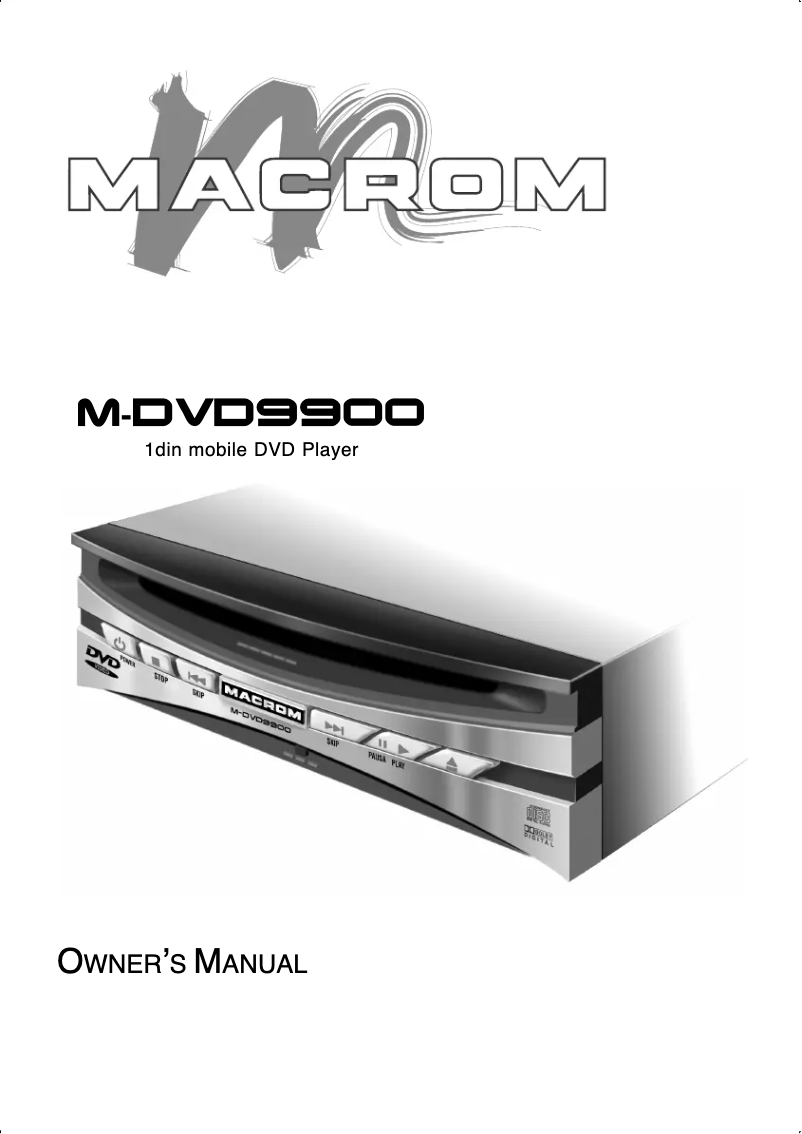 Page n°1 - Manuel utilisateur Macrom M-DVD9900