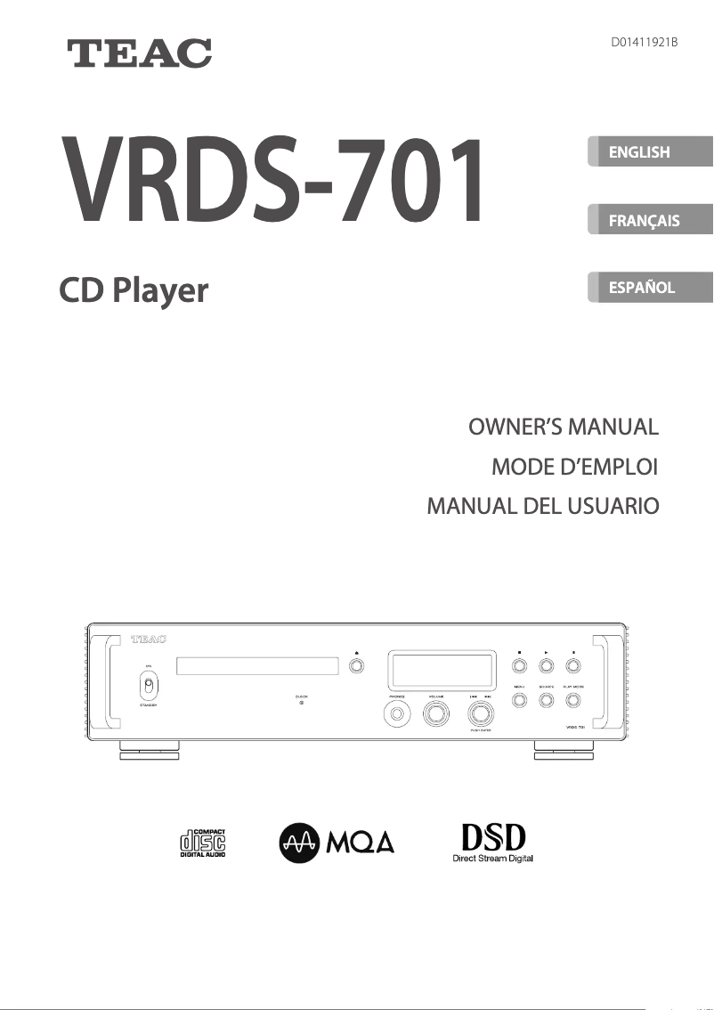 Image de la première page du manuel de l'appareil VRDS-701T