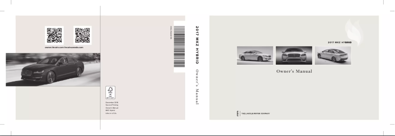 Image de la première page du manuel de l'appareil MKZ Hybrid (2017)