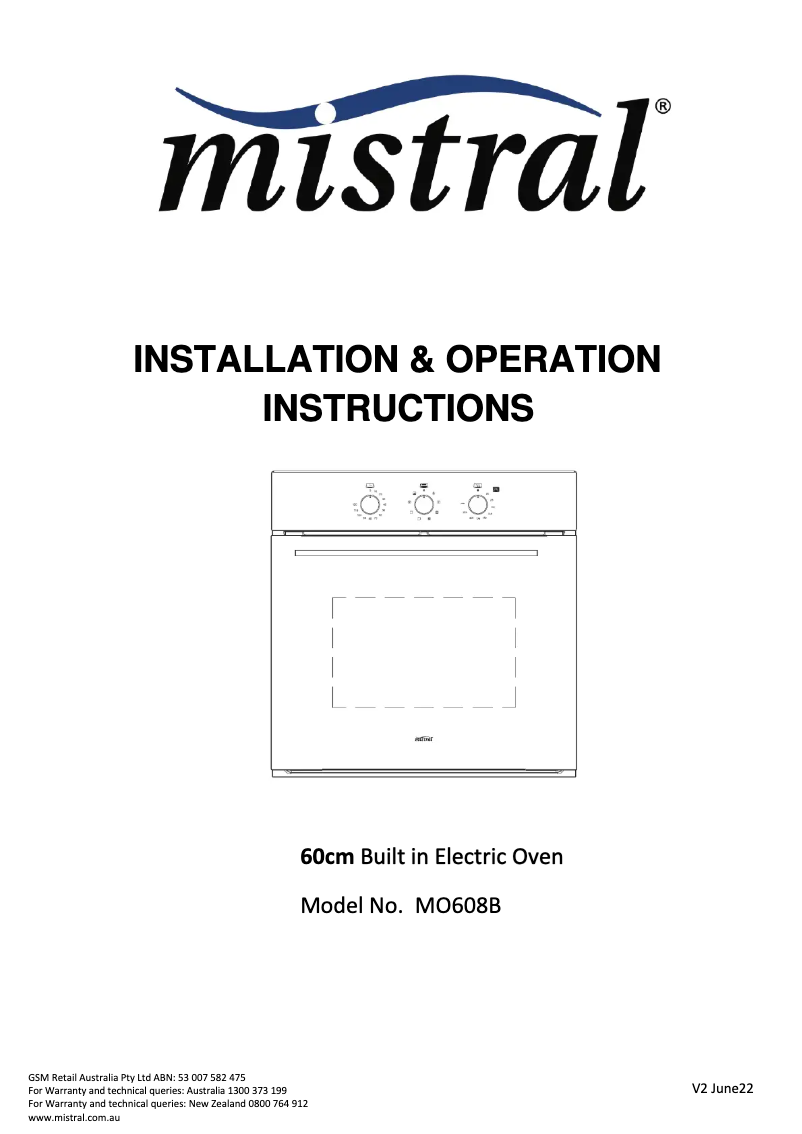 Image de la première page du manuel de l'appareil MO608B