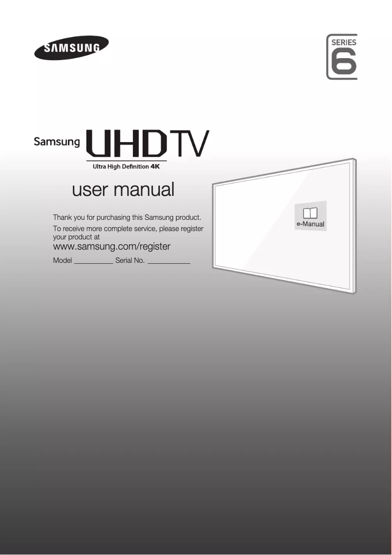 Page 1 de la notice Guide d'installation Samsung UA55JU6400K