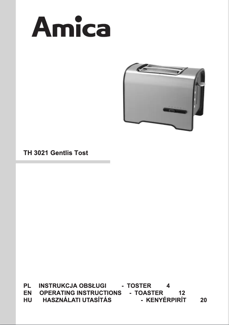 Image de la première page du manuel de l'appareil TH3021