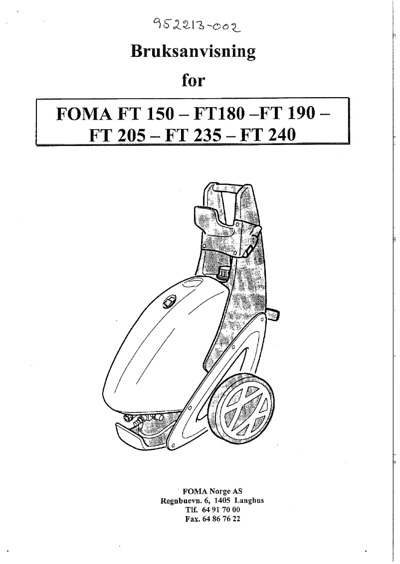 Page n°1 - Manuel utilisateur FOMA FT190