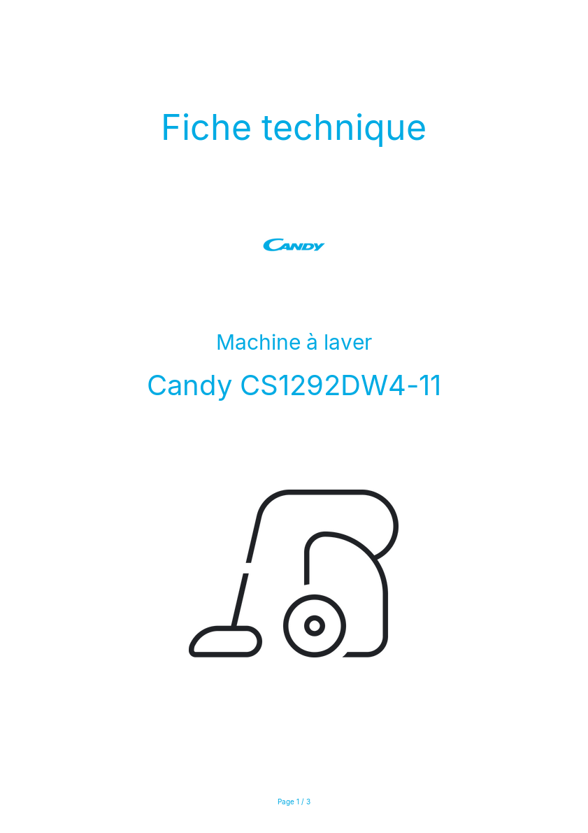 Image de la première page du manuel de l'appareil CS1292DW4-11