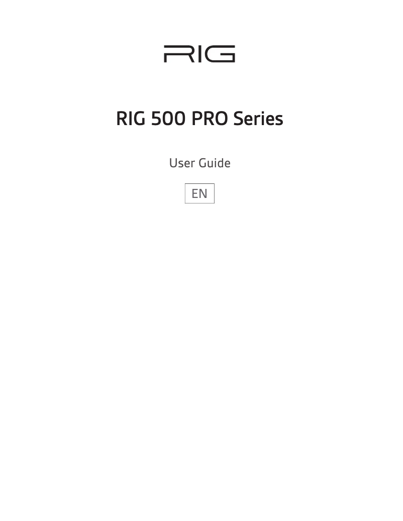 Página 1 del manual Manual de usuario NACON RIG 500 Pro HS