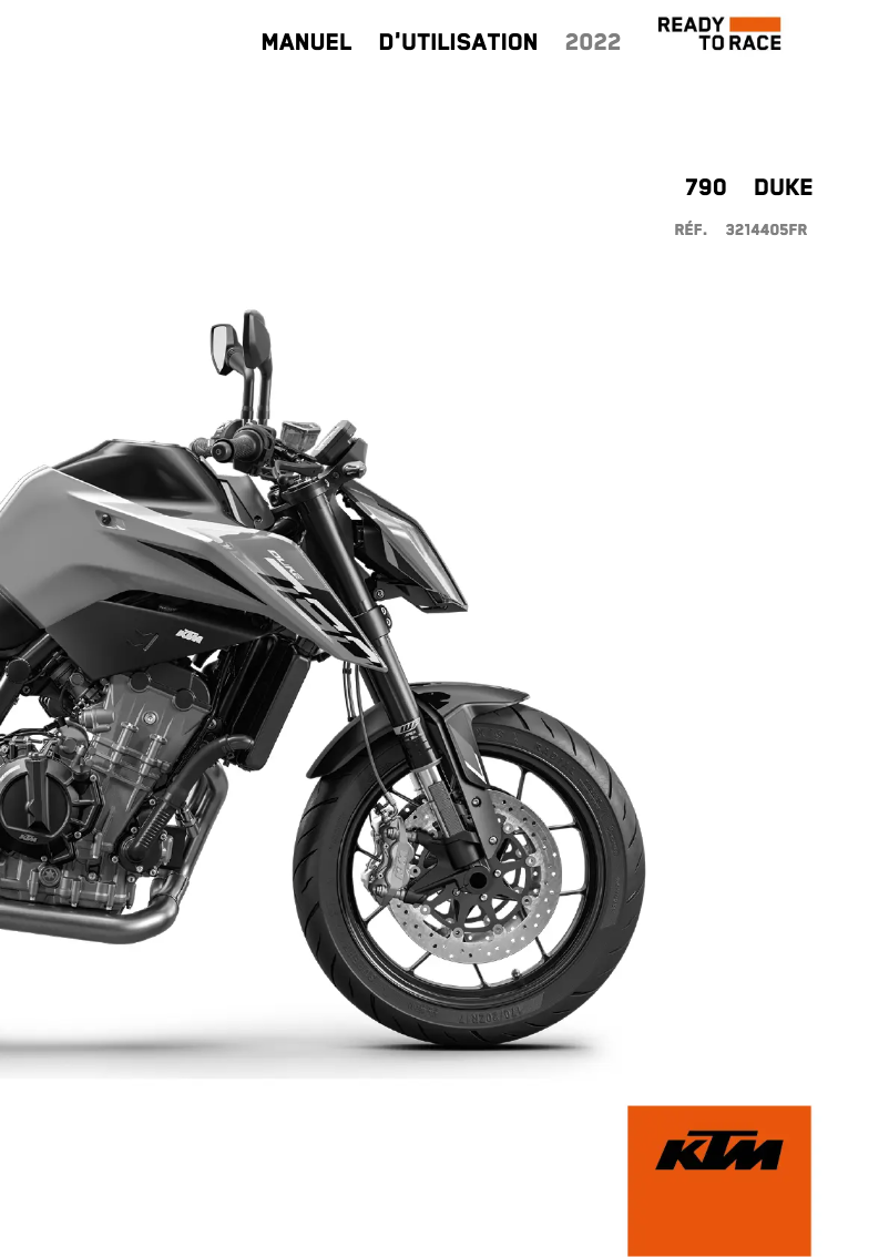 Page 1 de la notice Manuel utilisateur KTM 790 Duke (2022)