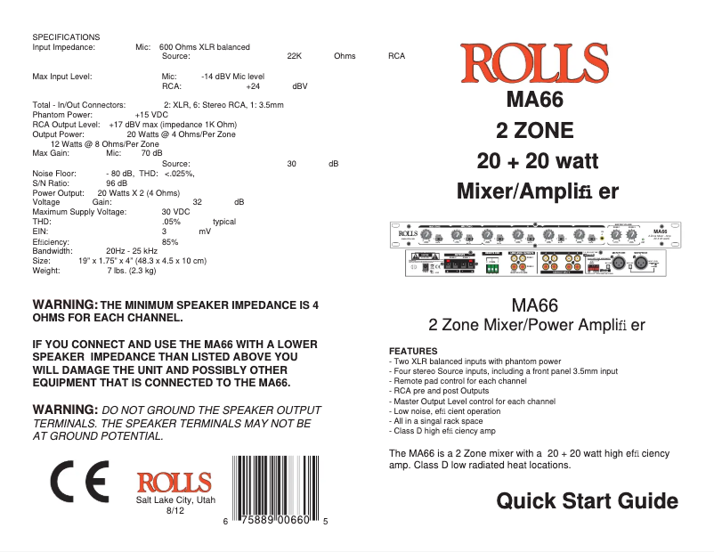Image de la première page du manuel de l'appareil MA66