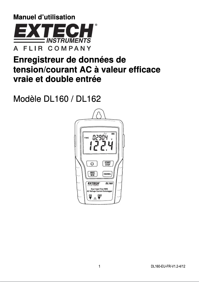 Image de la première page du manuel de l'appareil DL160
