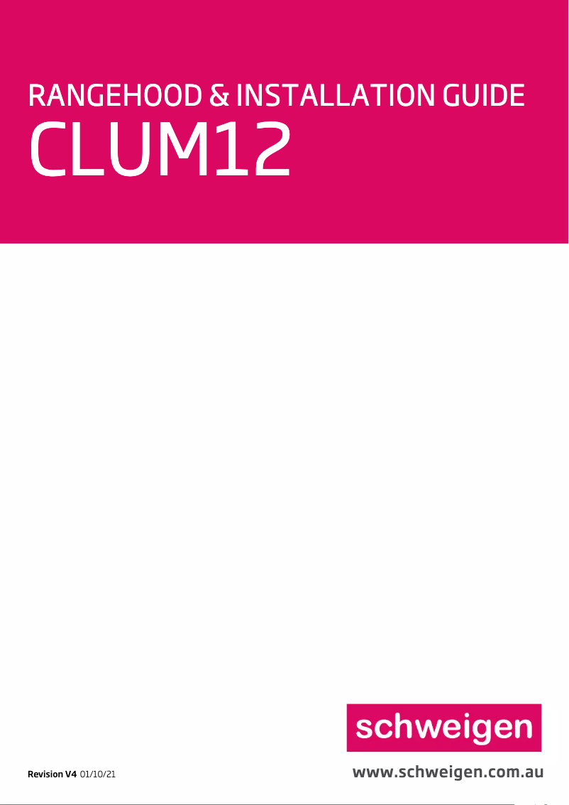 Page n°1 - Manuel utilisateur Schweigen CLUM12