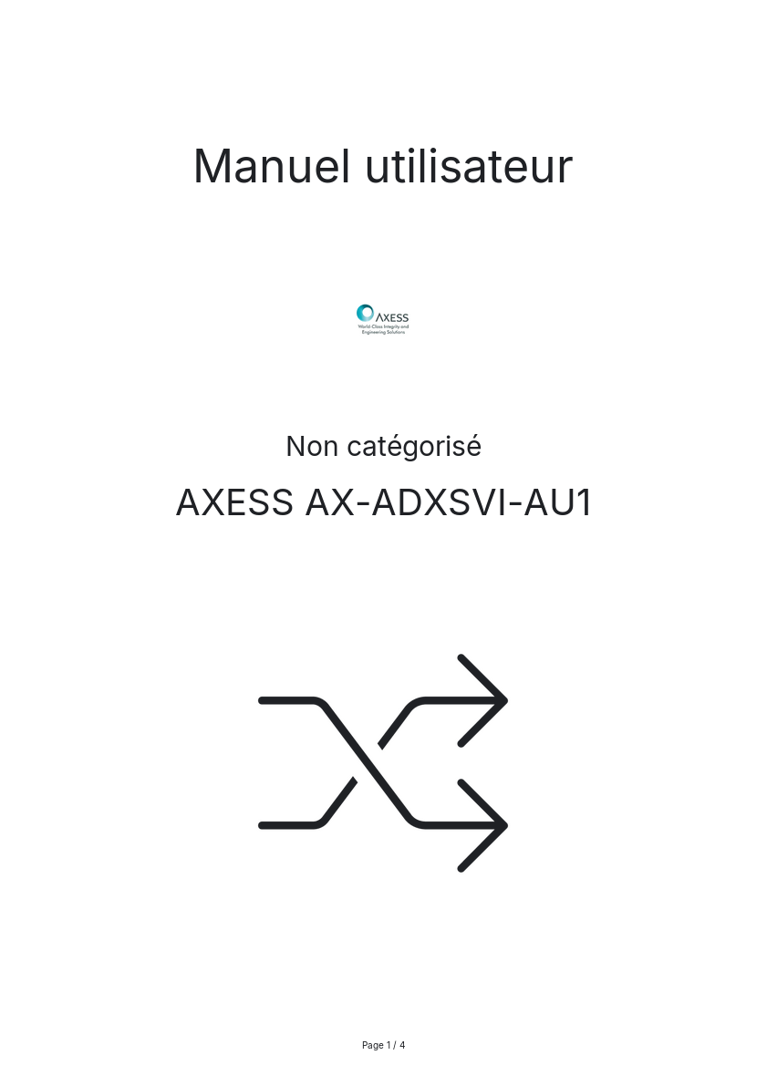 Image de la première page du manuel de l'appareil AX-ADXSVI-AU1