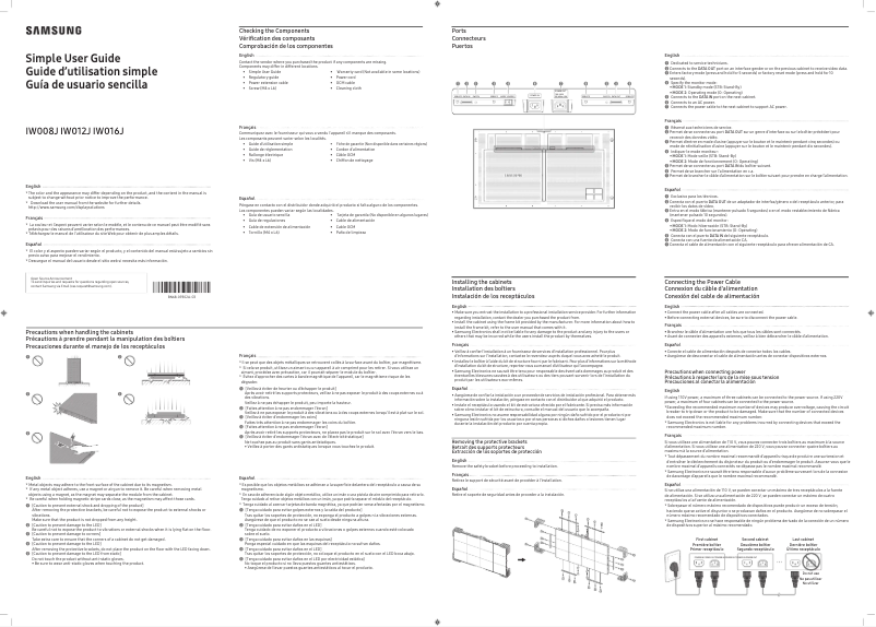 Page 1 de la notice Manuel utilisateur Samsung LH012IWJMWS