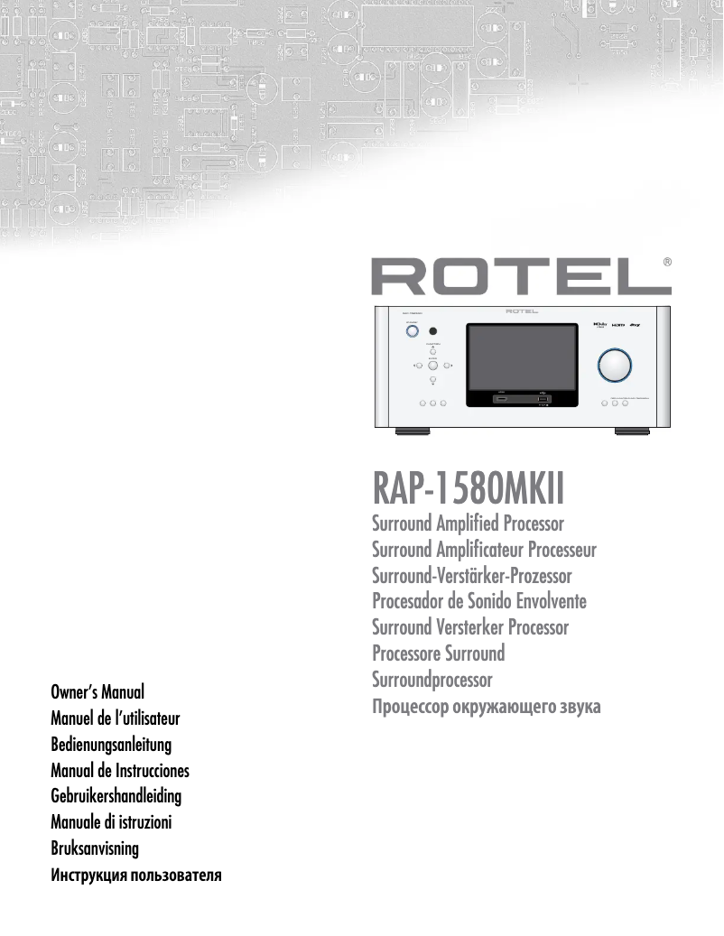 Image de la première page du manuel de l'appareil RAP-1580MKII