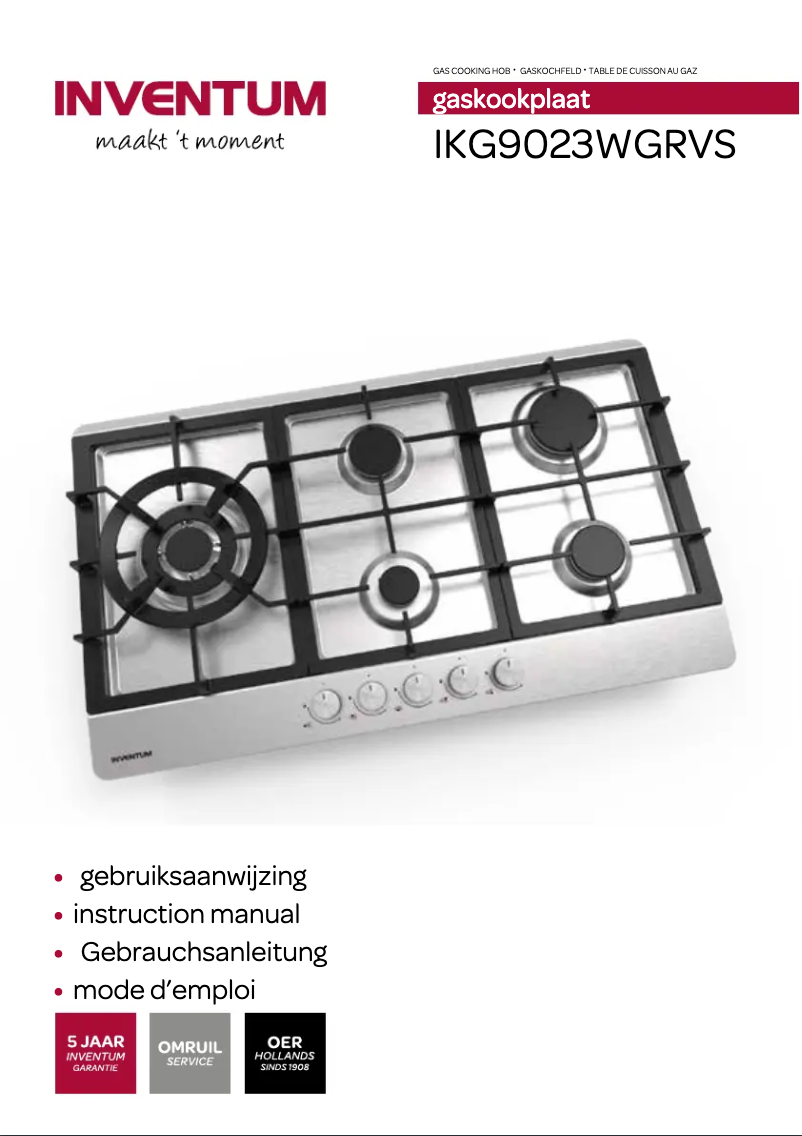 Page 1 de la notice Manuel utilisateur Inventum IKG9023WGRVS