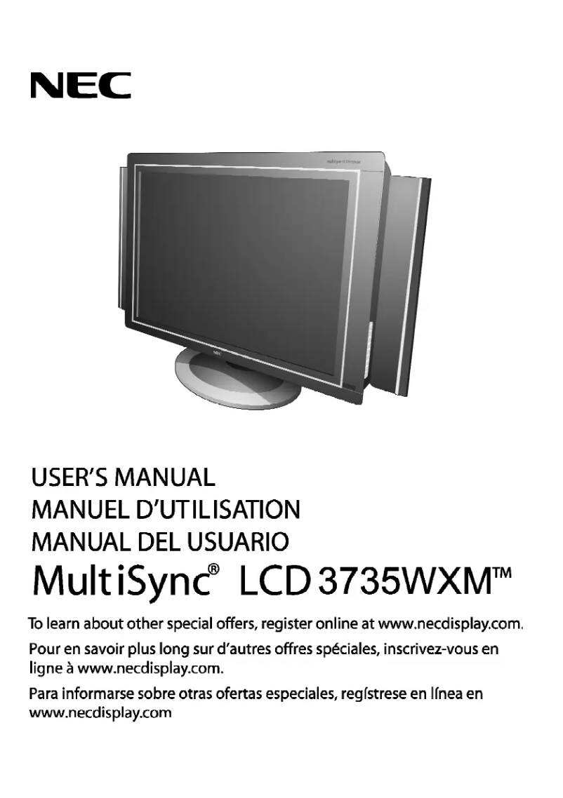 Page 1 de la notice Manuel utilisateur NEC MultiSync LCD3735WXM